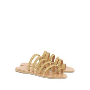 ANCIENT GREEK SANDALS Womens Beige Niki Toe Slip On Leather Slide Sandals 37